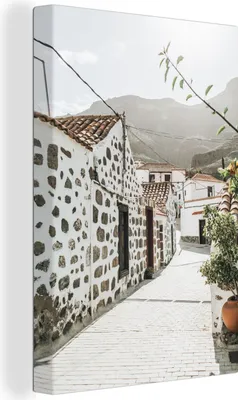 Produktbild von OneMillionCanvasses® - Leinwandbilder - 90x140 cm, Straße - Sommer - Architektur, Wandbilder Kunstdruck Wanddekoration - Foto auf Leinwand - Gemälde auf Holzrahmen  - Wandschmucke - Schlafzimmer