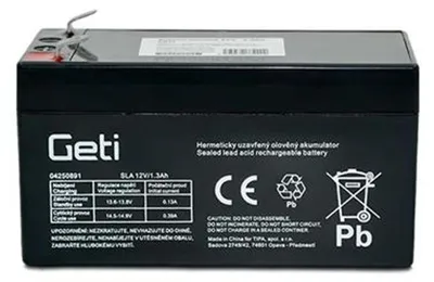 Obrázek produktu pro Baterie olověná 12V 1.3Ah GETI