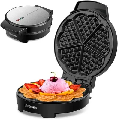 Productafbeelding van Wafelijzer 1000 Watt Voor Hartwafels - Paninigrill, Elektrische Grill Met Cool-Touch-Technologie en Anti-Aanbaklaag