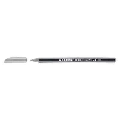 Immagine prodotto di Edding 1200-026 1200 penna a sfera con punta in fibra - 1 mm, grigio argento