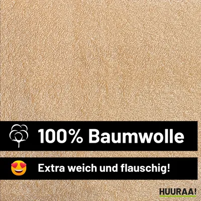 Produktbild von Huuraa Handtuch Let it Snow Schriftzug 50x100cm Sand Baumwolle Handtuch Geschenkidee