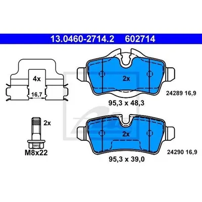 Obrázek produktu pro Kompletní brzdové destičky ATE 13.0460-2714.2