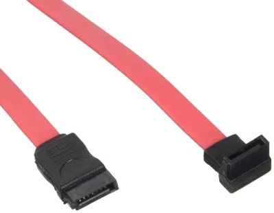 Obrázek produktu pro SATA kabel, délka 0,5 metru, 1x 90° konektor, 1x standardní konektor