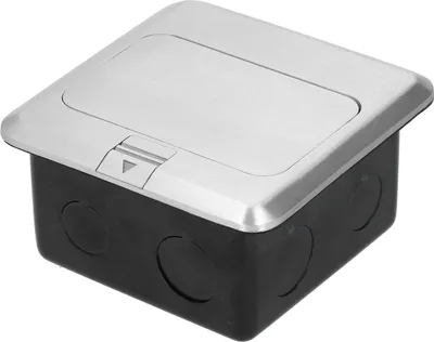 Zdjęcie produktu dla Gniazdo podłogowe, 6-otworowe, wpuszczane, tłumione, stop aluminium, uziemienie, 13 A, 250 V prądu przemiennego