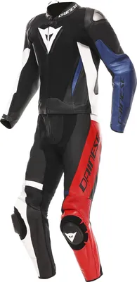 Obrázek produktu pro Dvoudílná kožená motocyklová kombinéza Dainese Demon Sprint, černá/bílá/červená, velikost 48