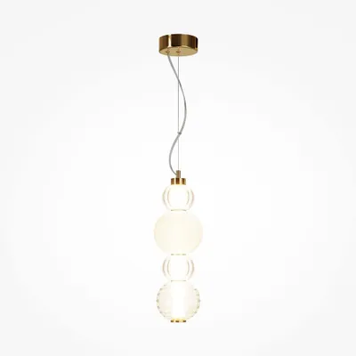 Obrázek produktu pro Závěsné svítidlo LED, zlatá barva, sklo, výškově nastavitelné, V 169 cm