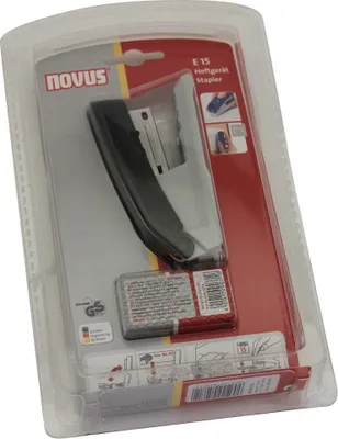 Produktbild von Novus Heftgerät E 15, bis 15 Blatt schwarz/grau, im Blister