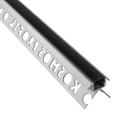 Produktbild von C-T77 LED Alu Fliesenprofil Ecke aussen 12mm silber 2m schwarz
