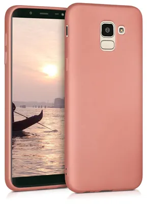 Produktbild von kwmobile Handyhülle für Samsung Galaxy J6 Hülle - Silikon Case metallisch schimmernd - Schutzhülle Cover - Metallic Rosegold