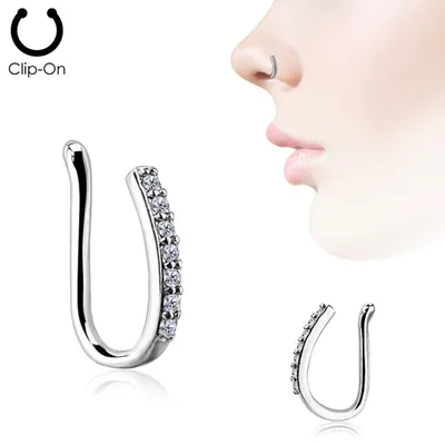 Produktbild von Fake Nasenpiercing mit Zirkonia