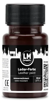 Produktbild von LM-Kreativ Lederfarbe 50 ml, Braun – für Glattleder & Kunstleder, deckend, flexibel, wasserbasiert