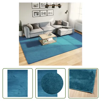 Image de The Living Store tapis OVIEDO velours court turquoise 240x340 cm