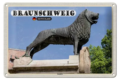 Produktbild von Blechschild Städte Braunschweig Burglöwe Architektur 30x20cm