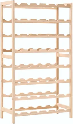 Productafbeelding van Wijnrek van cederhout, flessenrek met 8 niveaus, 57,5 x 28 x 102 cm, geschikt voor maximaal 48 flessen, vrijstaand rek voor keuken, eetkamer, woonkamer, kelder, of thuisbar