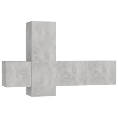Image de vidaXL Ensemble de 3 meubles TV en bois gris béton