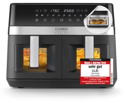 Produktbild von CASO AirFry DuoChef -Heißluftfritteuse mit 2 Kammern, 14L Volumen, nahezu fettfr