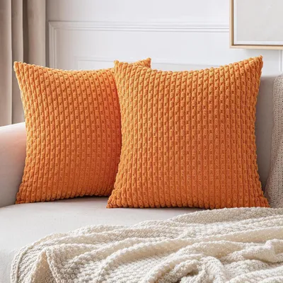 Productafbeelding van Kussensloop, corduroy, set van 2, 45x45 cm, oranje