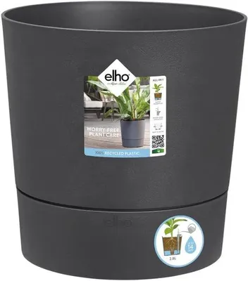 Immagine prodotto di Vaso da fiori con sistema di irrigazione automatico, 29,5 cm, grigio, per interni ed esterni