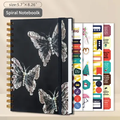 Produktbild von INF Notizbuch | A5 Liniertes Spiralnotizbuch mit Goldfolienaufklebern B