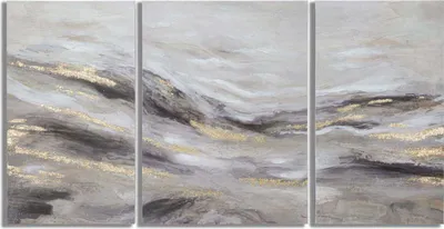Zdjęcie produktu dla FURNLUX Sztuka ścienna Monty Gold 150cm (3 sztuki) / Kolor główny: złoty / Wymiary: 150 x 80 x 3 cm