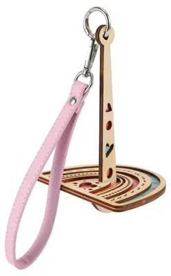 Tragbarer Polsgarenhalter aus Holz mit Lederarmband