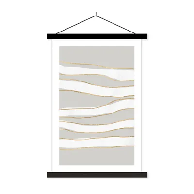 Produktbild von MuchoWow® Textilposter Linie - Abstrakt - Muster 120x180 cm mit schwarzem Rahmen - Fotos