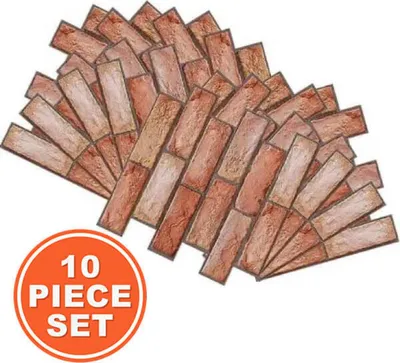 Produktbild von 10er Pack 3D Ziegeltapete, Selbstklebende Tapete für Badezimmer Schlafzimmer, wasserfest, selbstklebend, Abnehmbare Tapeten - NYBRICK