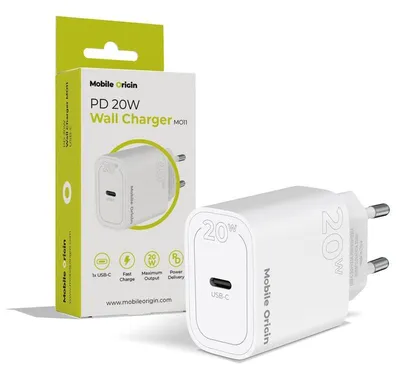 Image de Chargeur mural Mobile Origin Pd20W Mo11, blanc, 1 port USB-C