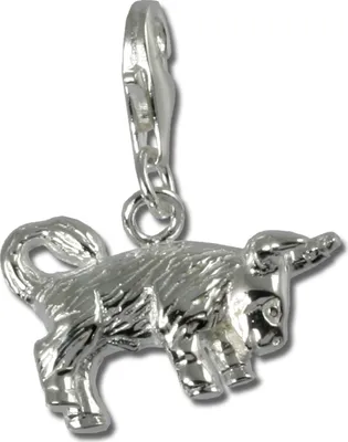 Image de SilberDream Charm Pendentif Taureau Signe du zodiaque 925 Argent véritable FC7105