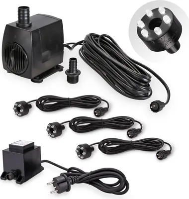 Produktbild von CLGarden Springbrunnen Pumpe SP3 Springbrunnenpumpe mit 3x LED Ring Beleuchtung 1300l/h