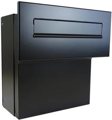 Produktbild von F-04 Durchwurfbriefkasten in schwarz RAL 9005 ohne Namensschild