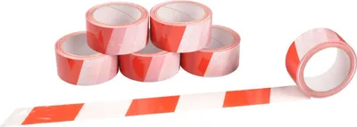 Produktbild von Markierungsband 66m Rot Weiß selbstklebend Bodenmarkierung Signalband Klebeband, Menge:1 Rolle
