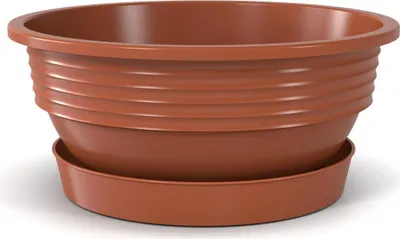 Produktbild von Plastard Blumenschale Terrakotta Ø 45 cm mit Untersetzer - Pflanzschale Pflanzkübel