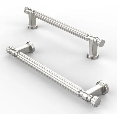 Zdjęcie produktu dla Zestaw 10 uchwytów do kuchni Ibzoa®, szczotkowane nikiel satynowy (stop cynku) – otwór montażowy 128 mm, długość 158 mm, szerokość 9 mm, wysokość 30 mm, w zestawie śruby 25/45 mm