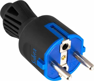 Produktbild von 2p+e Stecker, 16a 250v Schwarz Gummi. 706ck Solera