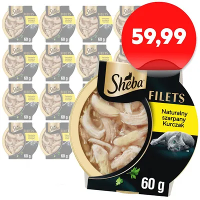 Zdjęcie produktu dla Sheba Filets 16x60g Mokra Karma Dla Kota Z Kurczakiem W Sosie
