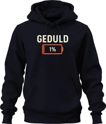 Produktbild von Geduld 1% Lustiger Spruch Sarkastisch Geschenk Büro Geburtstag Uni Hoodie Kapuzenpullover, Navy, M