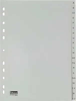 Obrázok produktu pre Zakladač A-Z / 20 ks / DIN A4 / z PP 120µ / farba: sivá