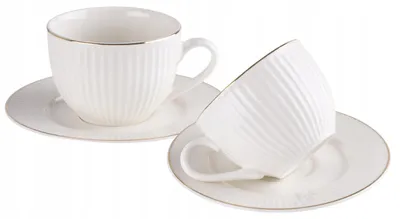 Zdjęcie produktu dla Komplet 2 Filiżanek Porcelanowych Ze Spodkiem 250Ml Lumena Kawa Herbata