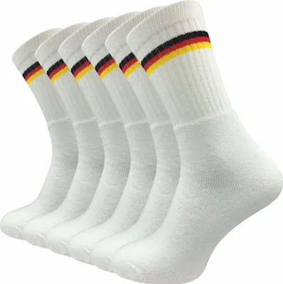 Produktbild von Gawilo Socken mit Deutschland Flagge | Fan Socke zur Fußball EM | Herren (6 Paar), Weiss / 47 - 50