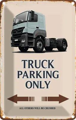 Zdjęcie produktu dla vianmo Blaszany znak 18x12 cm Truck Parking only all others