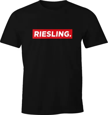 Produktbild von Herren T-Shirt Wein Riesling Parodie Geschenk für Weinliebhaber Fun-Shirt Spruch lustig Moonworks® schwarz S