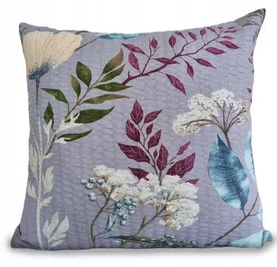 Produktbild von Fan Krepp-Kissenbezug 40x40 Grau Blumenmuster
