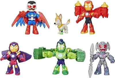 Zdjęcie produktu dla Figurki Iron Man Avengers w Zbroi, 6 sztuk, Marvel Iron Man and his Awesome Friends, Hasbro, Dla Dzieci Od 3 Lat