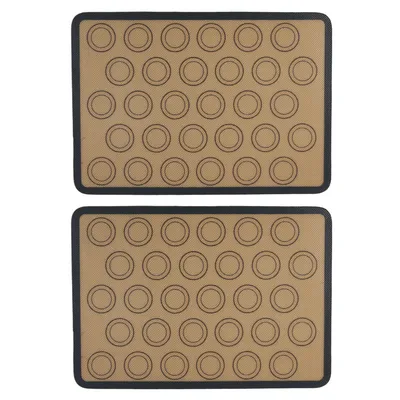 Produktbild von 2 Stücke Backmatte für Macarons, Utschfeste Backunterlage Antihafte Wiederverwendbar, für Makronen Kekse Brot, Pizza Matte,（grau）