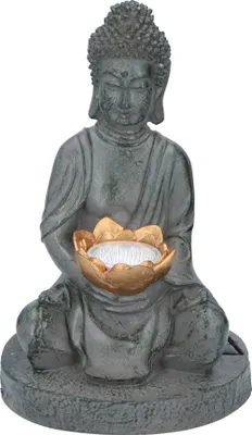 Obrázek produktu pro Grundig figurka Buddhy se solární lampou - zahradní figurka Buddhy - LED - tlačítko zapnutí/vypnutí - doba svícení 6-8 hodin - 17x16x27cm