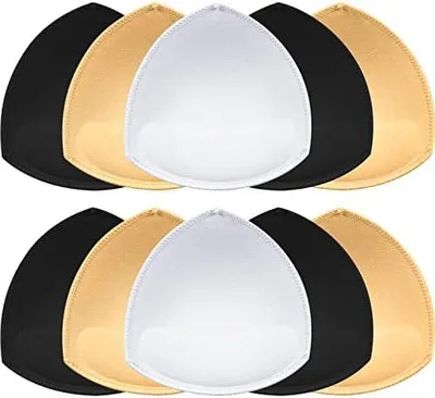 Produktbild von 5 Paar BH Einlagen, Sport BH Cups Einlagen, Herausnehmbare Brustvergrößerung Einsätze, für Sport BH, Bikini Bademode (2 Paar beige 2 Paar schwarz 1 Paar weiß)