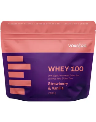 Produktbild von Whey Protein 100 Proteinpulver, Erdbeere, Vanille, 990 g