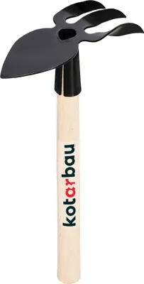 Produktbild von KOTARBAU® Mini Doppel-Hacke Herzblatt 160 mm mit Zinken für kleine Pflanzen Kleinhacke Gartenhacke Unkrauthacke Pflanzhacke Gartenwerkzeug zum Umpflanzen Jäten Gartenpflege