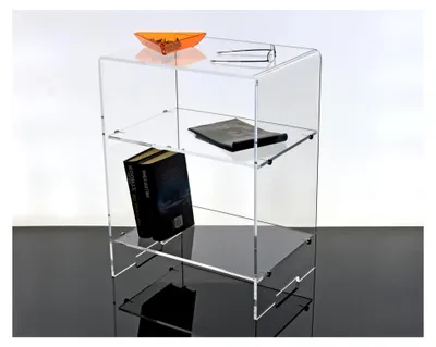 Produktbild von Beistelltisch mit 3 Etagen aus transparentem Acrylglas für das Wohnzimmer